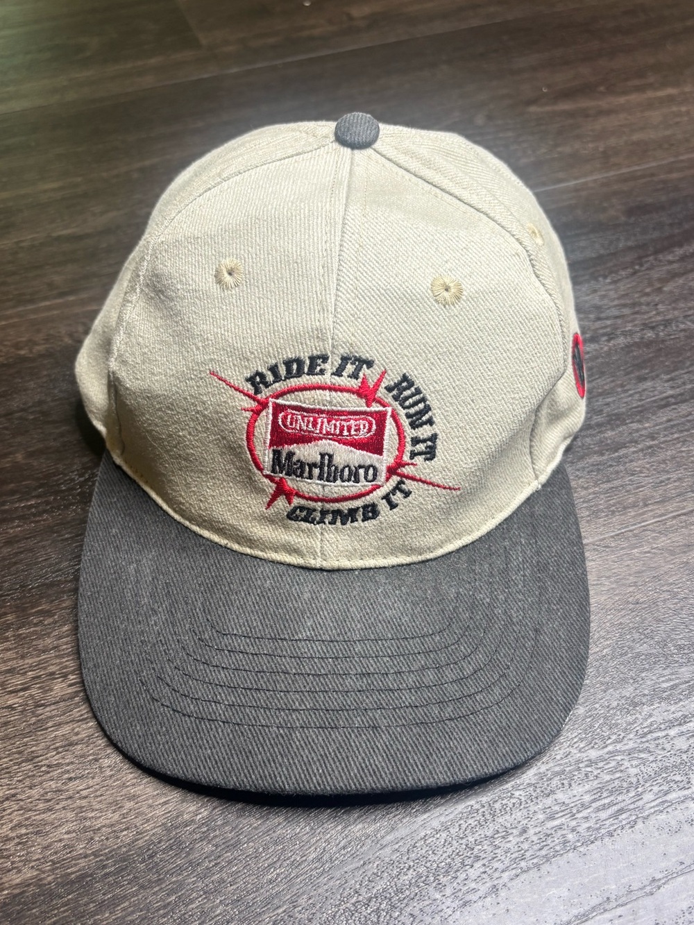 Vintage Marlboro Unlimited “Ride It, Run It, Climb It” Strapback Hat Y2K